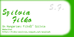 szilvia filko business card